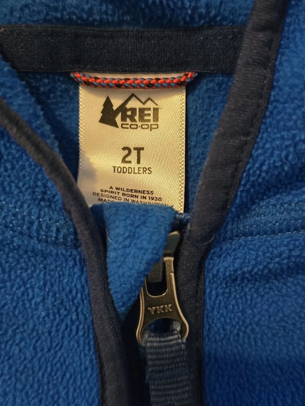 REI Co-op Toddler Fleece Hooded Jacket 2T Blue Full Zip